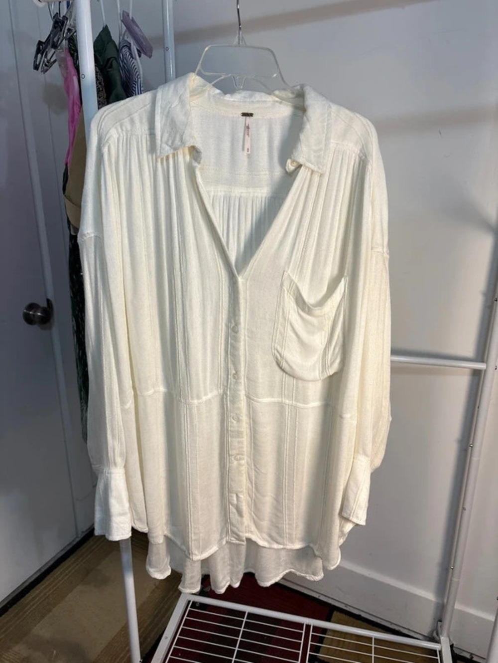 Free People Cozy Nights Top - Ivory / Size M (Oversized)